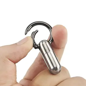 Waterproof Mini Titanium Alloy Pill Holder Keychain, Silver Color Portable Container for Travel, Durable Lightweight Storage Solution, Gift a zinc alloy keychain