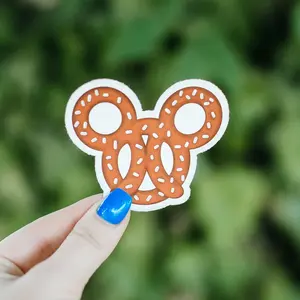 Mouse Pretzel Sticker, Sticker, Snacks Sticker, Gift, Stickers, Laptop Stickers, Water Bottle Sticker, Glossy Decor Decorative Mickey Tiles Sticker