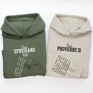 Christian Couple Hoodies, Couple Matching Hoodie, Bible verse on the sleeve, Proverbs 31 Matching Hoodie, Anniversary Gifts for Him