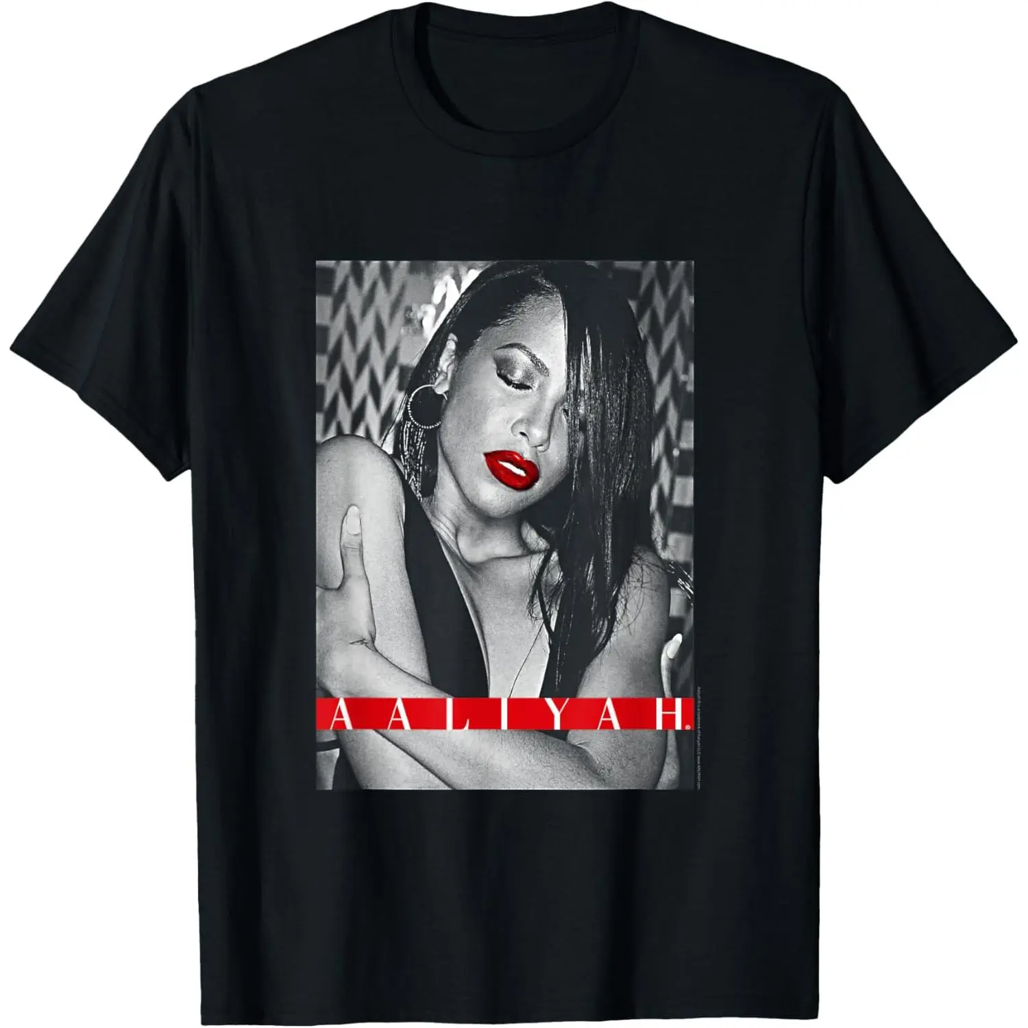 Men's Aaliyah Graphic T-Shirt, Fitted Short Sleeve R&B Hip Hop Streetwear Tee, Soft 100% Cotton Round Neck Music Fan Top, Thermal, Shortsleeve, Comfortable
