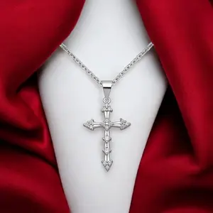 Sparkling Cross Dangle Pendant Necklace