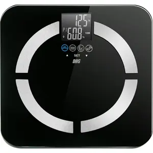 212 MAIN Contour Bathroom Weighing Scale - Black Optima Home Scale with Arc Corners, Auto On/Off Function for Health and Medical Supplies Use
