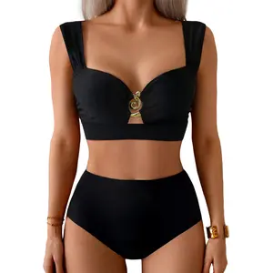 Aleumdr Women's Bikini Set High Waisted 2 Piece Swimsuit Sweatheart Neck Bathing Suit Tummy Control Swim Suit SwimWeek Vacationoutfits Summerstyle