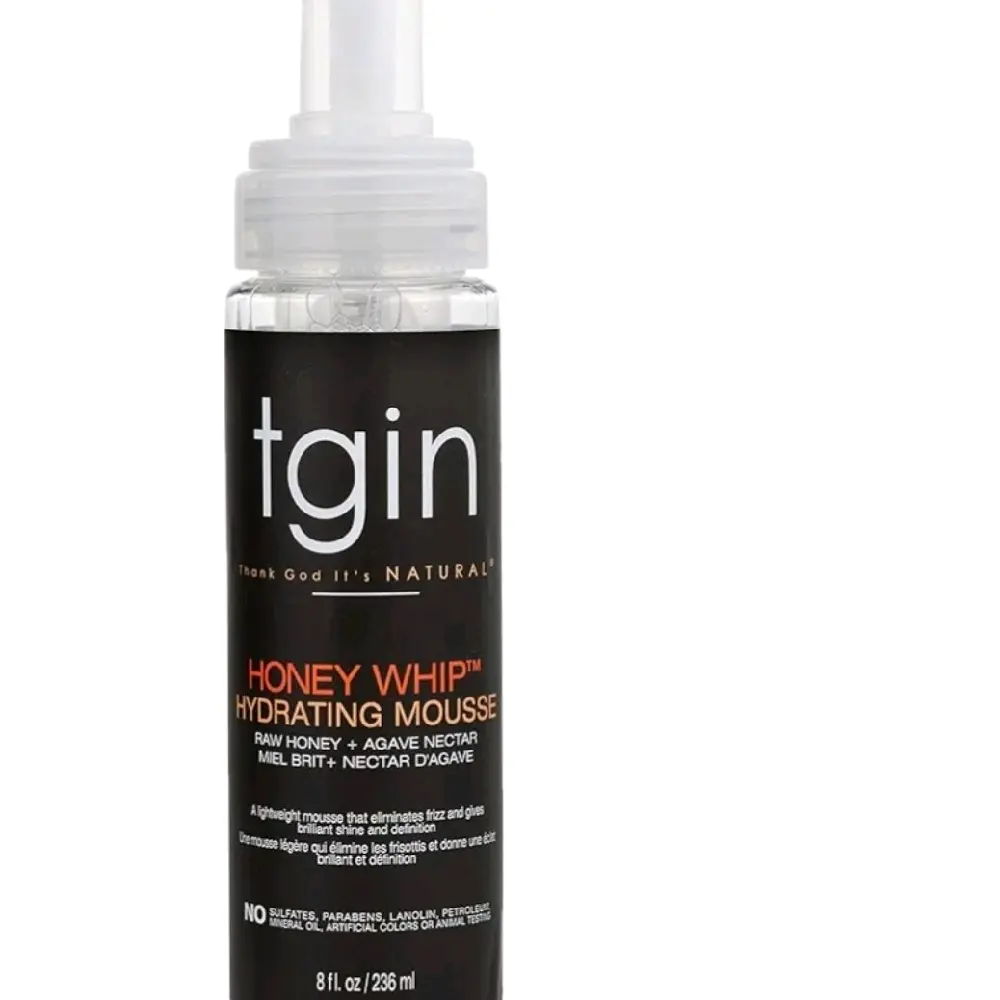Tgin Honey Whip Hydrating Mousse - 8 Oz for Natural, Dry, Curly, and Damaged Hair - No Additives, Natural Ingredients - Haircare, Gel