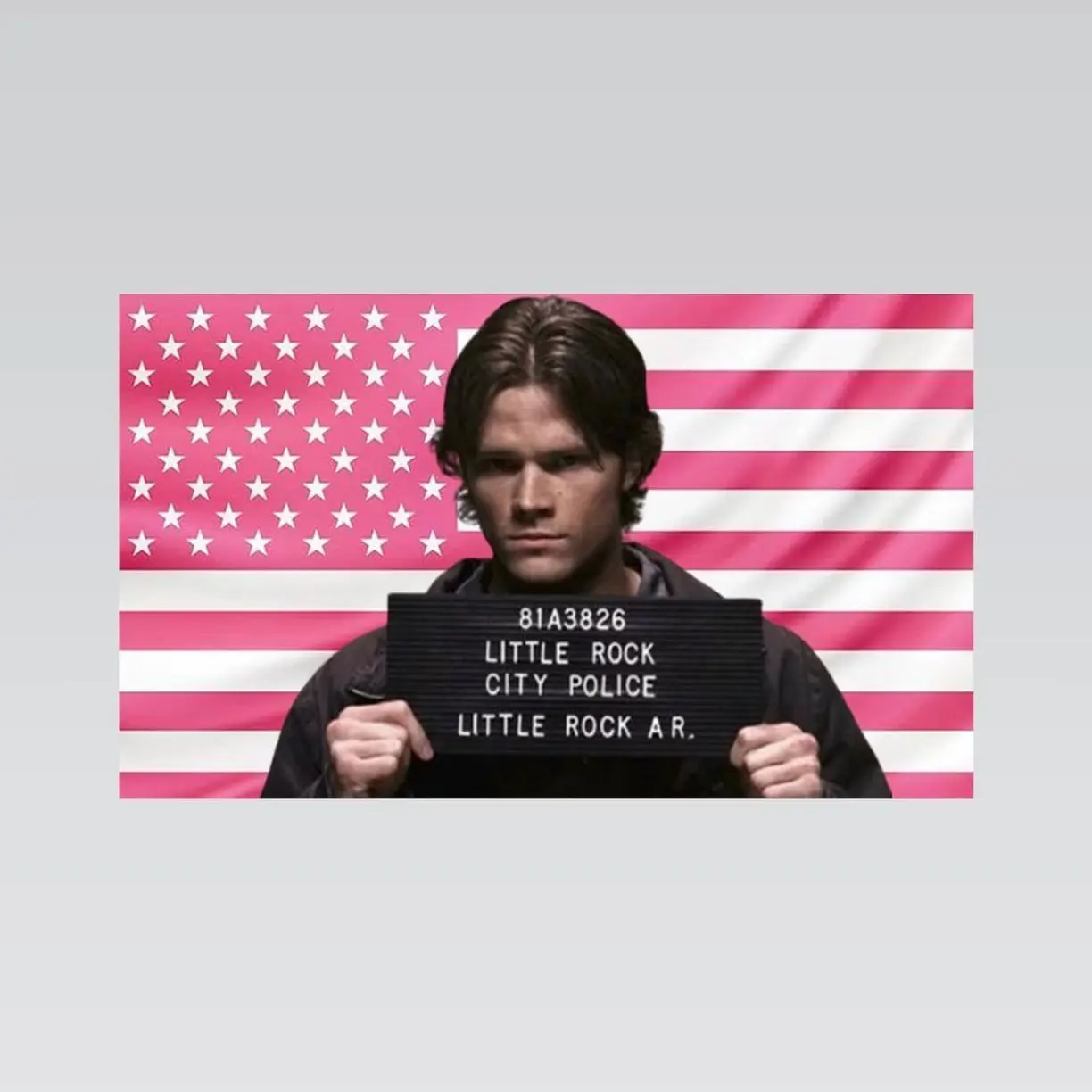 Sam Winchester Pink American Flag Tapestry – Supernatural Wall Art Decor | TV Show Fan Flag | Aesthetic Pink Bedroom Decor Lightweight Indoor Wall Art