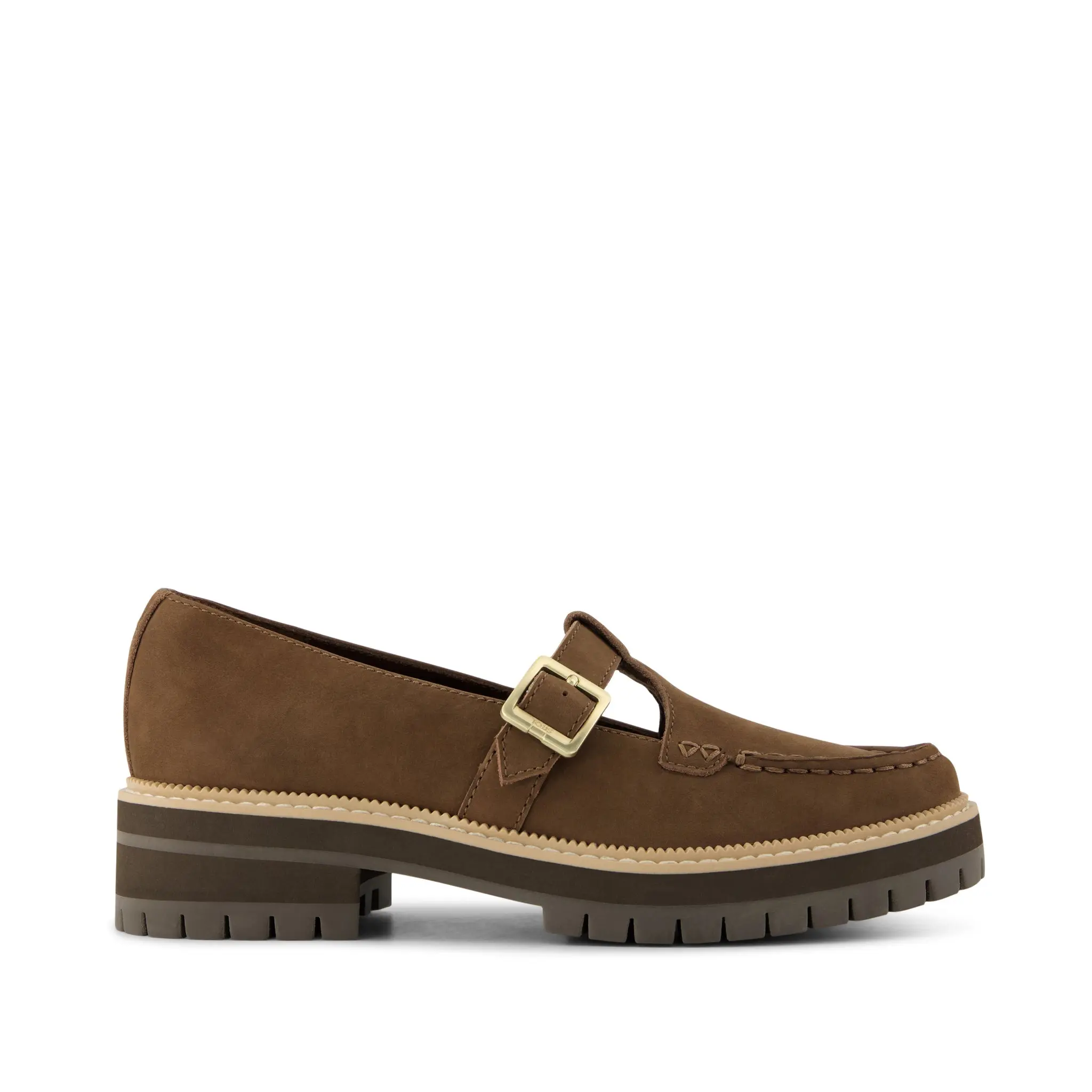 Womens Cara Mary Jane Loafer Hot Cocoa Nubuck Leather