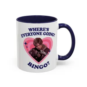 Leon Kennedy Where's Everyone Going? Bingo? Mug, Leon Kennedy Accent mug, Leon Kennedy RE9 Mug