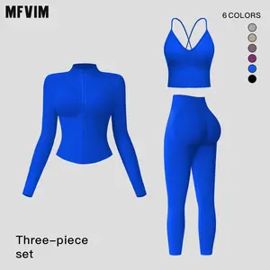 MFVIM Women’s Seamless Sport Clothing - Tapered Back, High-Stretch Tights, All-Season Matching Workout Set for Gym, Fitness Training & Running