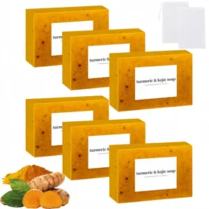 Natural Handmade Turmeric Kojic Soap Bar for Face & Body, Smooth-Skin Cleansing, Sensitive Skin Formula, Vegan Gift Set for All Skin Types