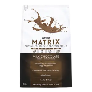 Syntrax Nutrition Matrix, Sustained-Release Protein Blend Milk Chocolate, 2 lbs Undenatured Micellar Casein & Whey Blend for Easy Mixing