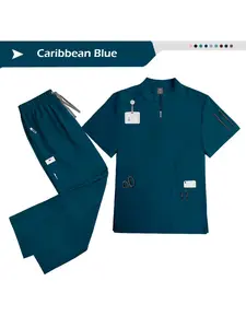 Health Check Elastic Solid Color Nursing Jogging Set Comfortable Nursing Home Work Clothes