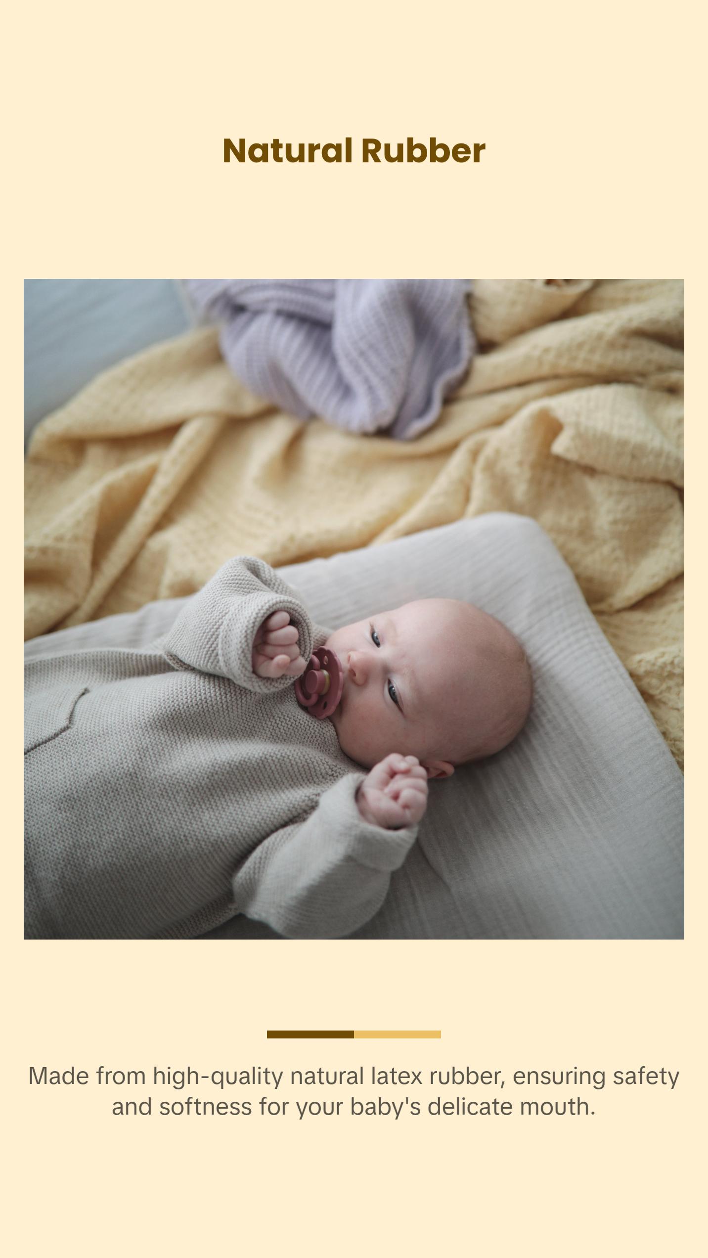 FRIGG Rope/Daisy Natural Rubber Pacifier (Sunflower/Fuchsia) 2-Pack (6-18 Months)