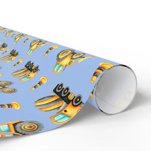 Blue construction equipment Wrapping Papers