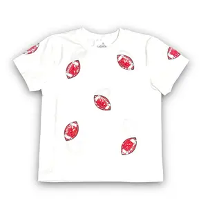 Red Matte Football Sequin Shirt