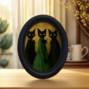 Vintage Art Style Three Ladies Pattern Home Decor, Halloween Christmas Thanksgiving Wall Decoration, Decorative Wall Art, Perfect for Room and Office Decor