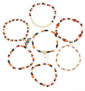 Heishi Beaded Stretch Bracelets for Women - Halloween Bracelets Stackable, black friday, christmas