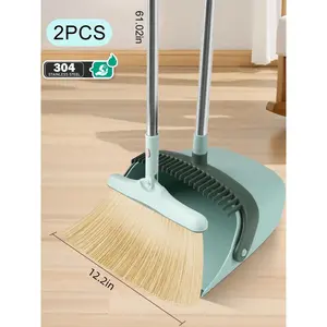ABroom And Dustpan Combo Set For Indoor And Outdoor Sweeping Broom For Home Cleaning Bathroom Kitchen,Without Bending,Mother's Day