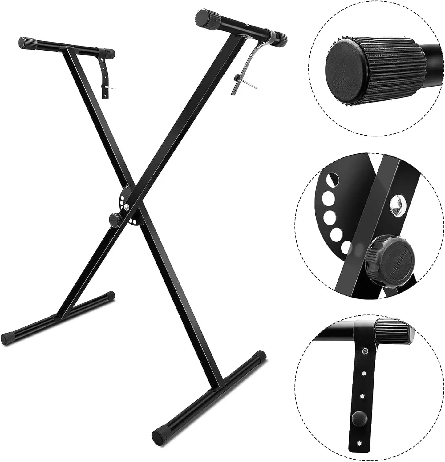 5 CORE Keyboard Stand X Shape Height Adjustable Foldable Portable Key Board DJ Controller Stands for Electric Digital Midi Pianos Black - KS 1X BLK