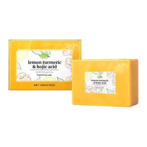 HANCHOBIT Lemon Turmeric Soap, Body Gentle Cleansing Even Skin Tone Moisturizing Nourishing Bath Soap