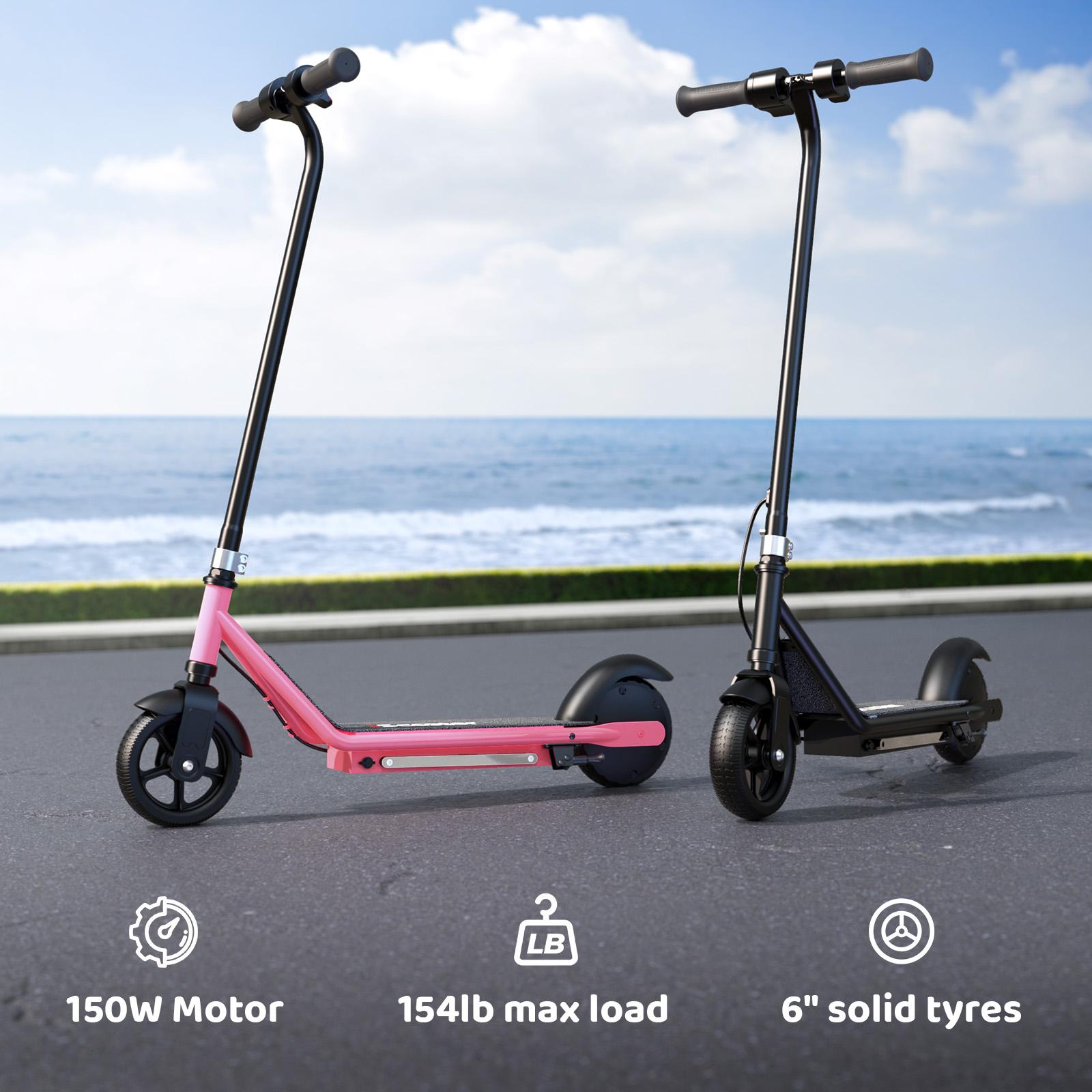 【Kids Love It!】Kids Electric Scooter with LED Display, 6" Solid Tires, 10MPH Top Speed, 150W Quiet Motor, 154lbs Max Load, Lightweight Electric Scooter for Kids Ages 6-14 Boys Girls
