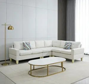 Beige Massa Flannel 4-Piece Couch Living Room Sofa Set