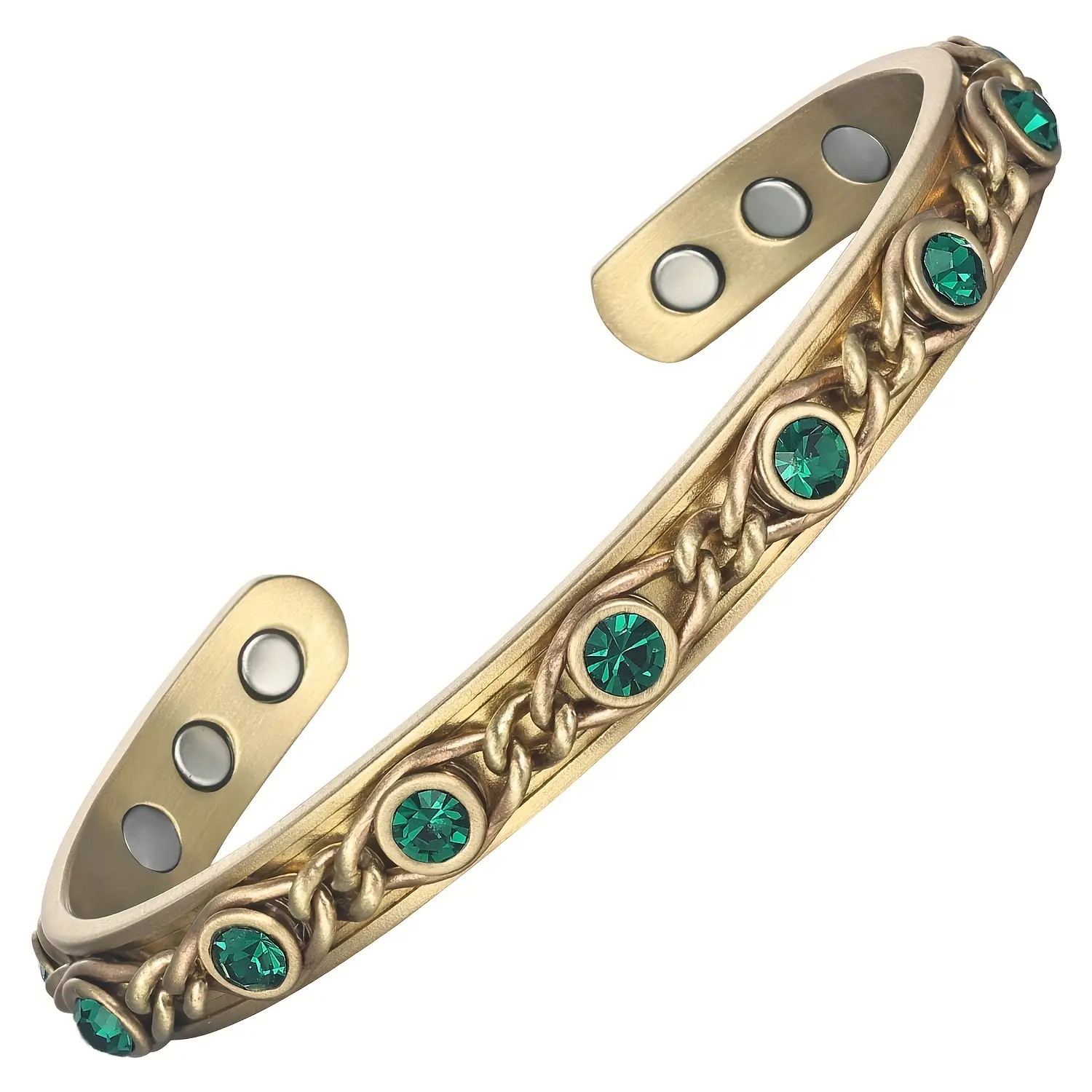 1pc Copper Bracelets for Women, Unique twisted wire three-color design Magnetic Bracelets for Women with Magnets, Jewelry Gift