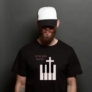 We've Been Played piano keys cross tee | Deconstruct shirt