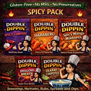 Double Dippin "Spicy" 5 pack *Seasonings, Marinades, Rubs, Spreads & Dips*