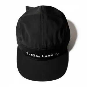 Kiss Lane Signature 5-Panel Hat, Unisex Lightweight Water-Resistant Nylon with an Adjustable Strap & Flat Brim