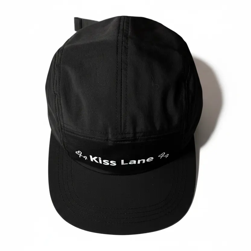 Kiss Lane Signature 5-Panel Hat - Unisex Streetwear Nylon Cap with Flat Brim, Water-Resistant, Moisture Wicking & Adjustable Buckle for Everyday Wear, Waterproof, Breathable, Spot Clean, Casual