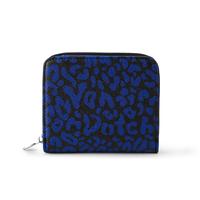 Cheetah Print Zip-up Wallet - Blue