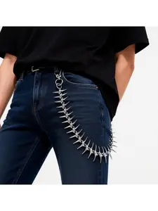 Metal fishbone alien pants chain original handmade patchwork chain runway design pants chain