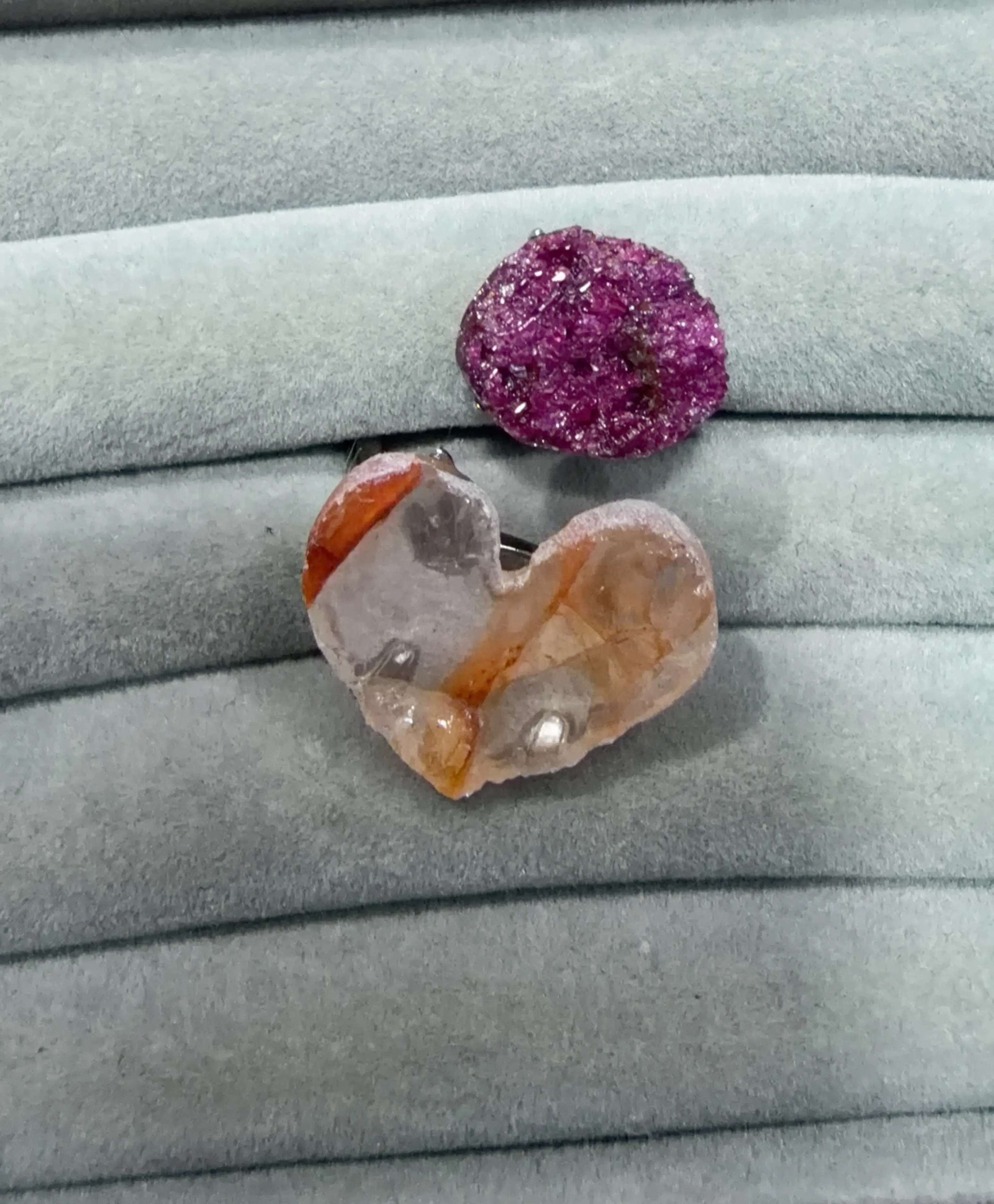 Wen(13236)gc.Fire quartz and Ruby ring