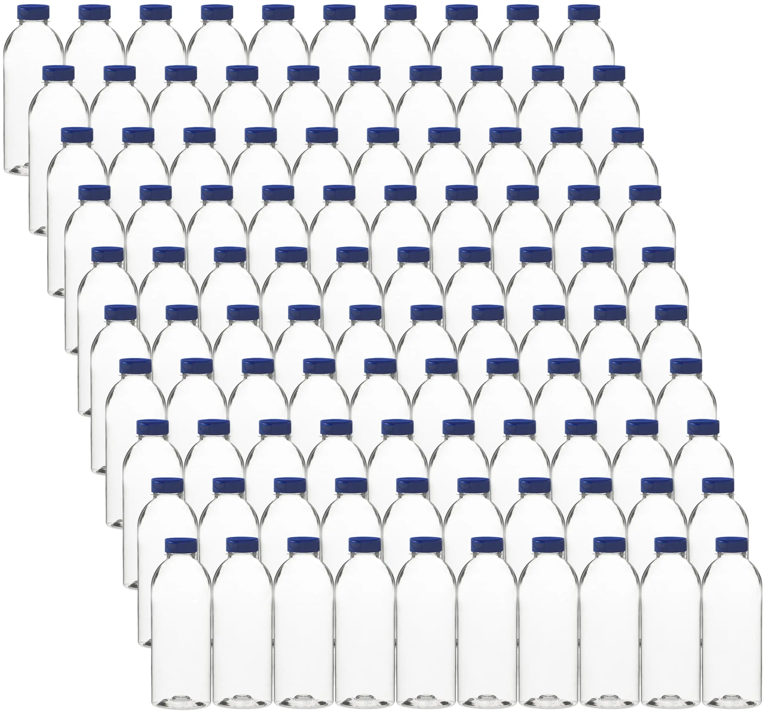 Clear Plastic Bottles 20oz PET Bottle with Flip-top Caps Made in USA - Pack of 100