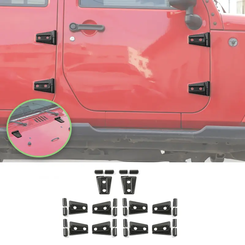 Car Door Hinge & Engine Hood Hinge Cover Trim for Jeep Wrangler JK 2007-2018 4-Door Version Accessories
