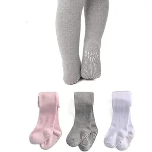 Girls' Seamless Cotton Tights - 0-3 Months Baby Clothing, Soft Comfy Socks, Non-Slip Grip Sole Pantyhose, Plain/Ribbed Leggings with Character Print, Clothes for Girls
