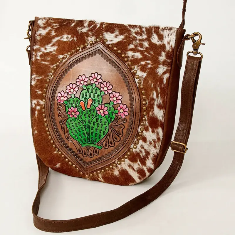 American Darling ADBGK127C (various hides) Crossbody Genuine Western Leather Women Bag- Belle