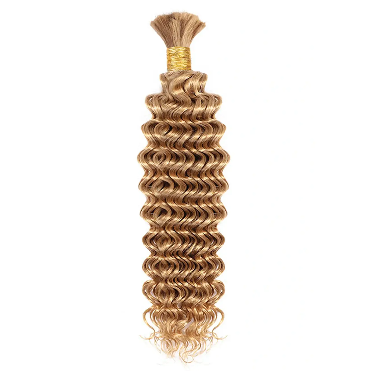 Ygwigs Double Drawn Deep Wave Medium Blonde Bulk Hair For Braiding