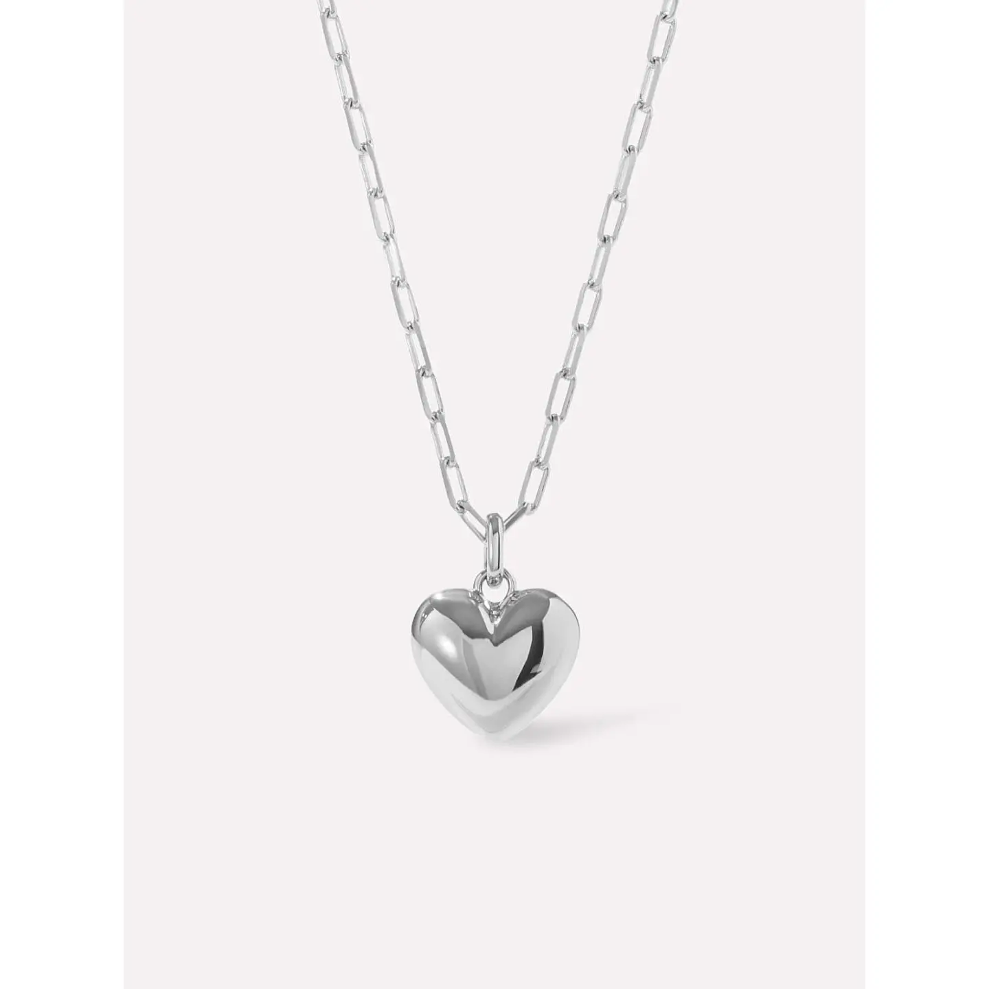 Puffed Heart Necklace - Lev Silver