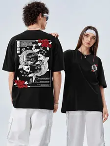 Men's Regular Fit Letter & Number Print Round Neck Graphic Tee, Casual Short Sleeve Crew Neck T-shirt for Summer, Fashion Men's Top for Daily Wear, Tropical
