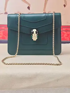 Pre-owned Bulgari BagBulgari Serpenti Forever Emerald Green PM Shoulder Bag
