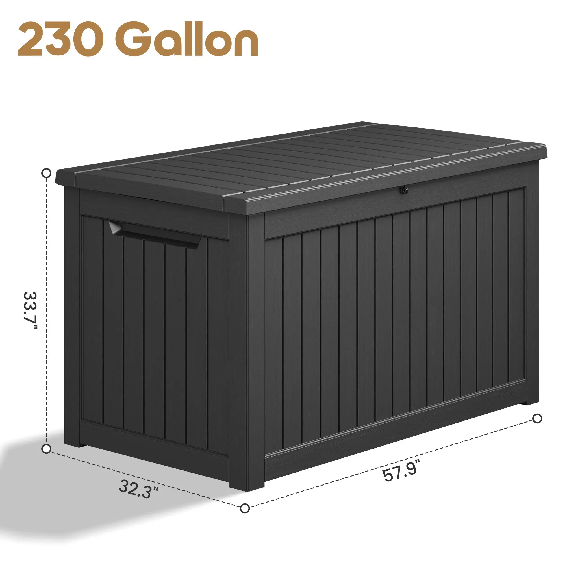 RIWENGO patiowithriwengo 230 Gallon Extra Large Outdoor Storage Box, Lockable UV Resistant Patio Deck Box, Waterproof Storage Container Usable as Seat