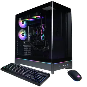 CyberPowerPC SLC11380CPG Gaming Desktop PC, AMD Ryzen 7 9700X, 32GB DDR5, Radeon RX 9060 XT 16GB, 2TB PCIe 4.0 NVMe SSD, WiFi/BT, RGB Gaming Keyboard/Mouse & Windows 11 Home
