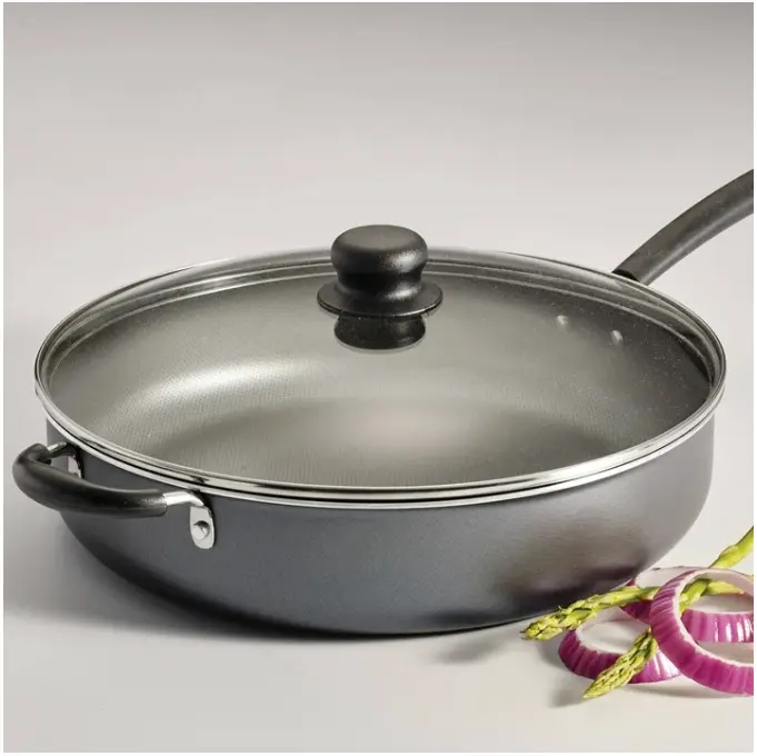 PrimaWare 5 Quart Non-Stick Covered Jumbo Cooker, Ideal for Cooking with Versatile Functionality