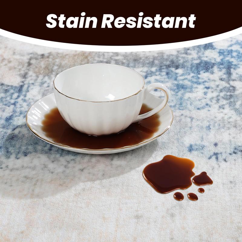 Abstract Faux Cashmere Area Rug, Washable Rug With Non-Slip Backing, Low Pile Area Rug Carpet For Living Room Bedroom Dining Room, Grey, Khaki, Blue, 4x6, 5x7, 6x9, 8x10, 9x12 Feet