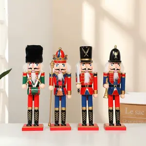 1count Christmas Nutcracker Decoration Bookshelf Ornament, Wooden Craft Home Decor for Living Room Study, Festive Holiday Display Piece