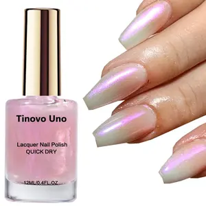 Tinovo Uno Summer Ice Aurora Nail Art Polish 12ml, Pink - Purple Aurora Color, Natural Dry, No Need for Drying, Long-lasting Shine, Natural Reflection, Aurora Shade