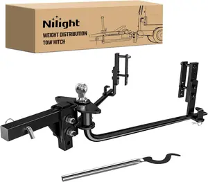 Nilight 800 lbs Round Bar Weight Distributing Hitches Kit with Sway Control, 2-in Solid Steel Shank, 2-5/16 in Alloy Steel Ball