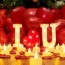 24-Pcs Romantic Decor Set with 3-Pcs "I Love U" Light-Up Letters, 5-Day Tea Lights, 1000 Red Fake Rose Petals, 30 Red Latex Balloons, LED Lantern, Valentine’s Day Party Supplies, Home Decor, Anniversary Gift for Her