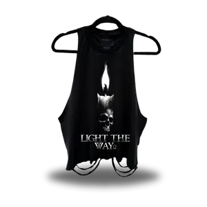 TheDriveClothing Light The Way Road Rash Crop Tank Top – Y2K Streetwear Crop Tee, TikTok Viral Biker Fashion, Grunge Alt Girl Aesthetic, Goth Urban Festival Outfit, Hand-Cut Summer Streetwear